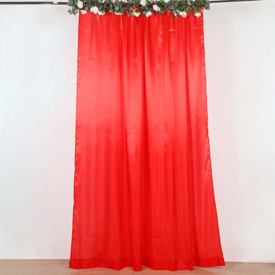 8ftx10ft Red Satin Event Curtain Drapes, Backdrop Event Panel