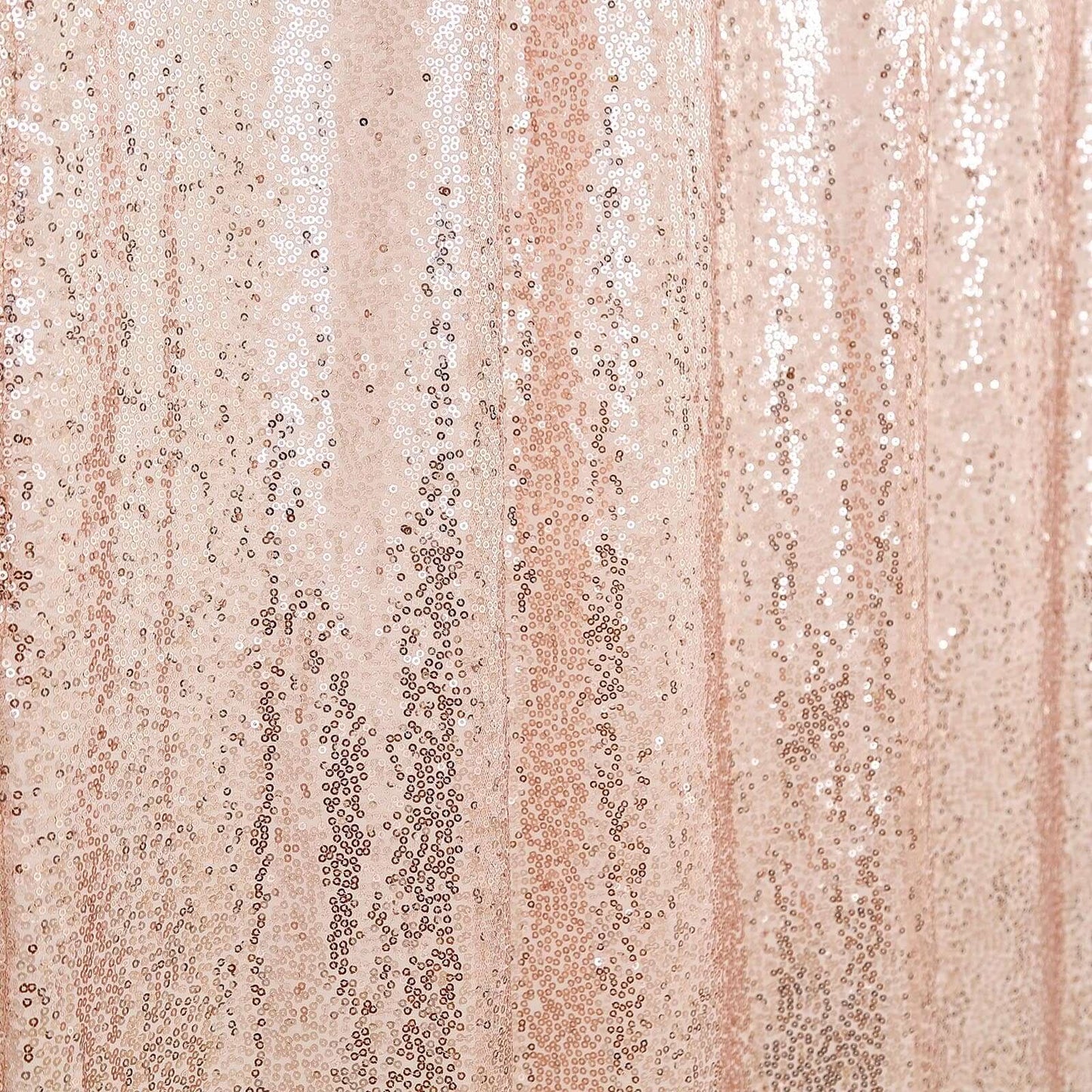 8ftx8ft Blush Sequin Event Curtain Drapes, Backdrop Event Panel - Linen Luxes