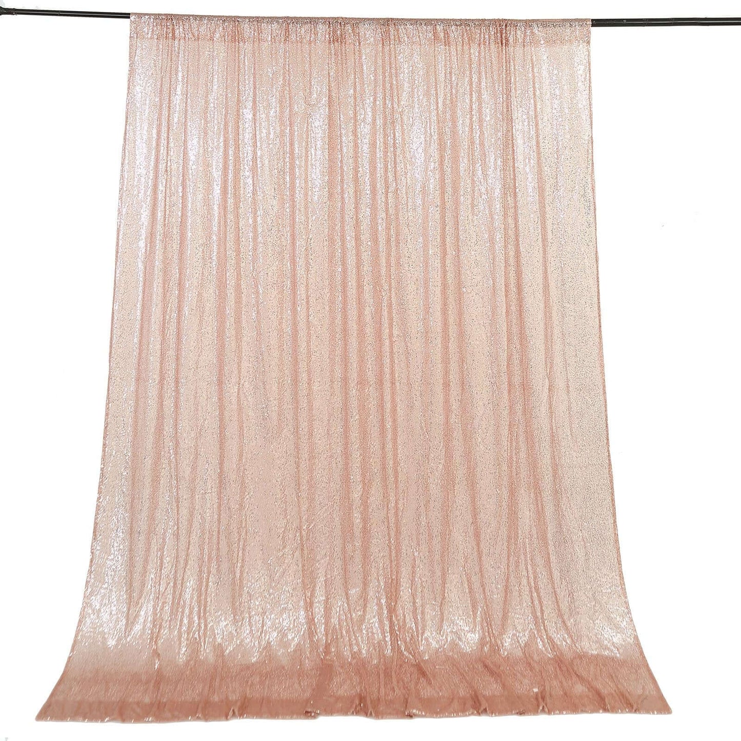 8ftx8ft Blush Sequin Event Curtain Drapes, Backdrop Event Panel - Linen Luxes