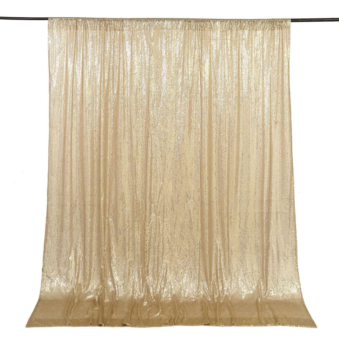 8ftx8ft Champagne Sequin Event Curtain Drapes, Backdrop Event Panel - Linen Luxes