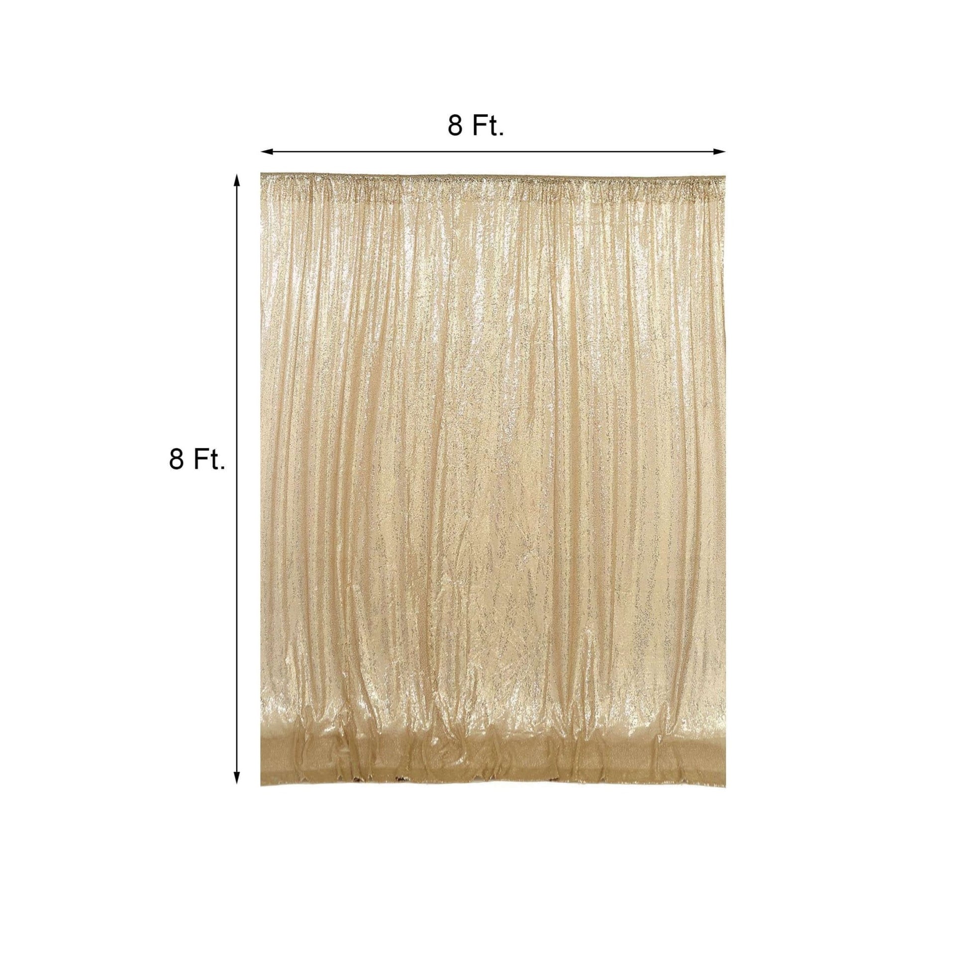 8ftx8ft Champagne Sequin Event Curtain Drapes, Backdrop Event Panel - Linen Luxes