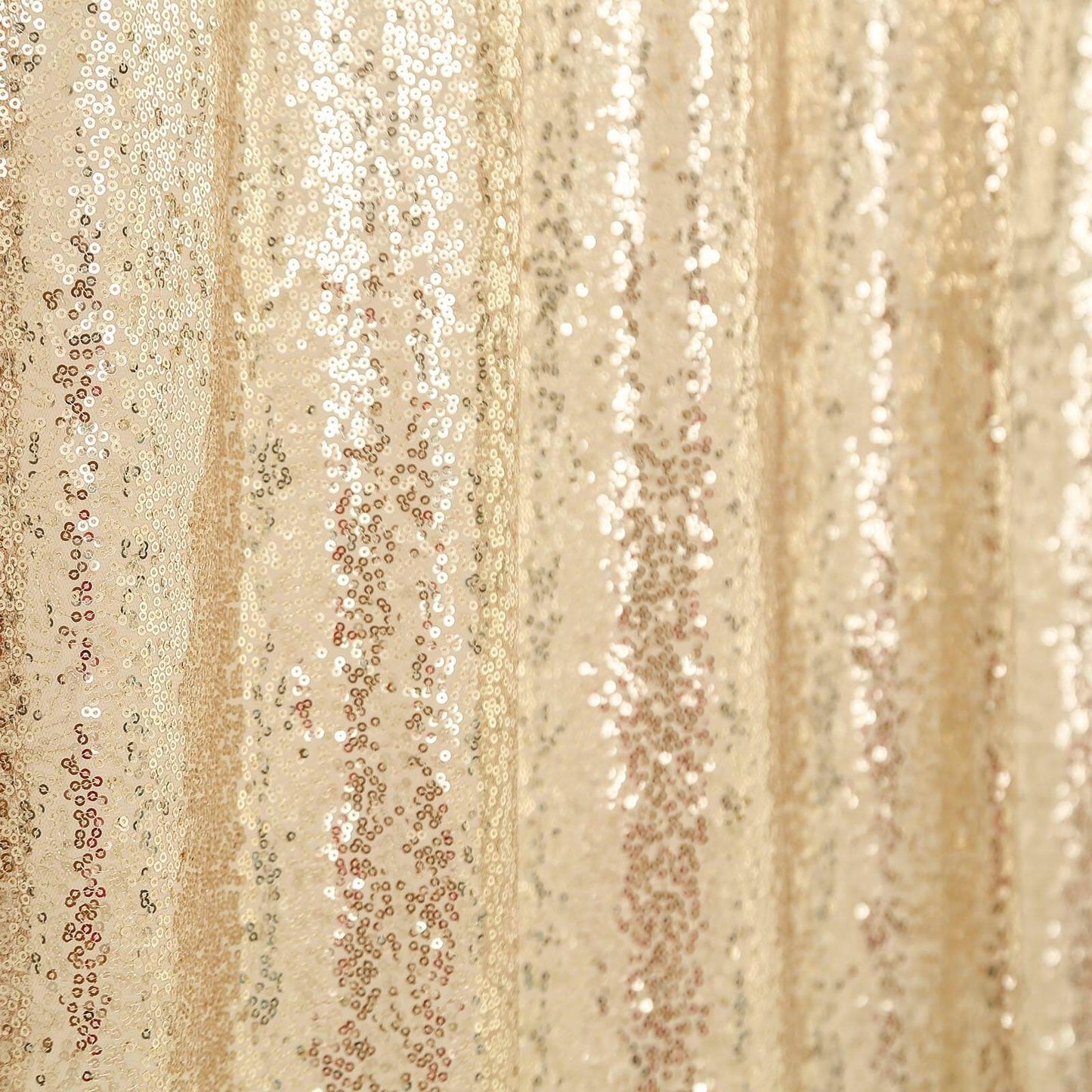 8ftx8ft Champagne Sequin Event Curtain Drapes, Backdrop Event Panel - Linen Luxes