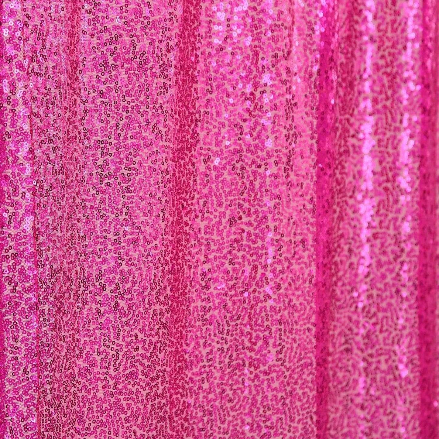 8ftx8ft Fuchsia Sequin Event Curtain Drapes, Backdrop Event Panel - Linen Luxes