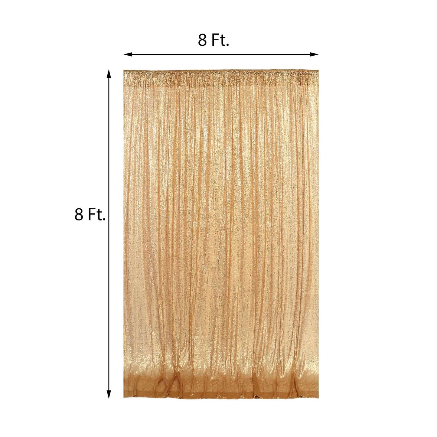 8ftx8ft Gold Sequin Event Curtain Drapes, Backdrop Event Panel - Linen Luxes