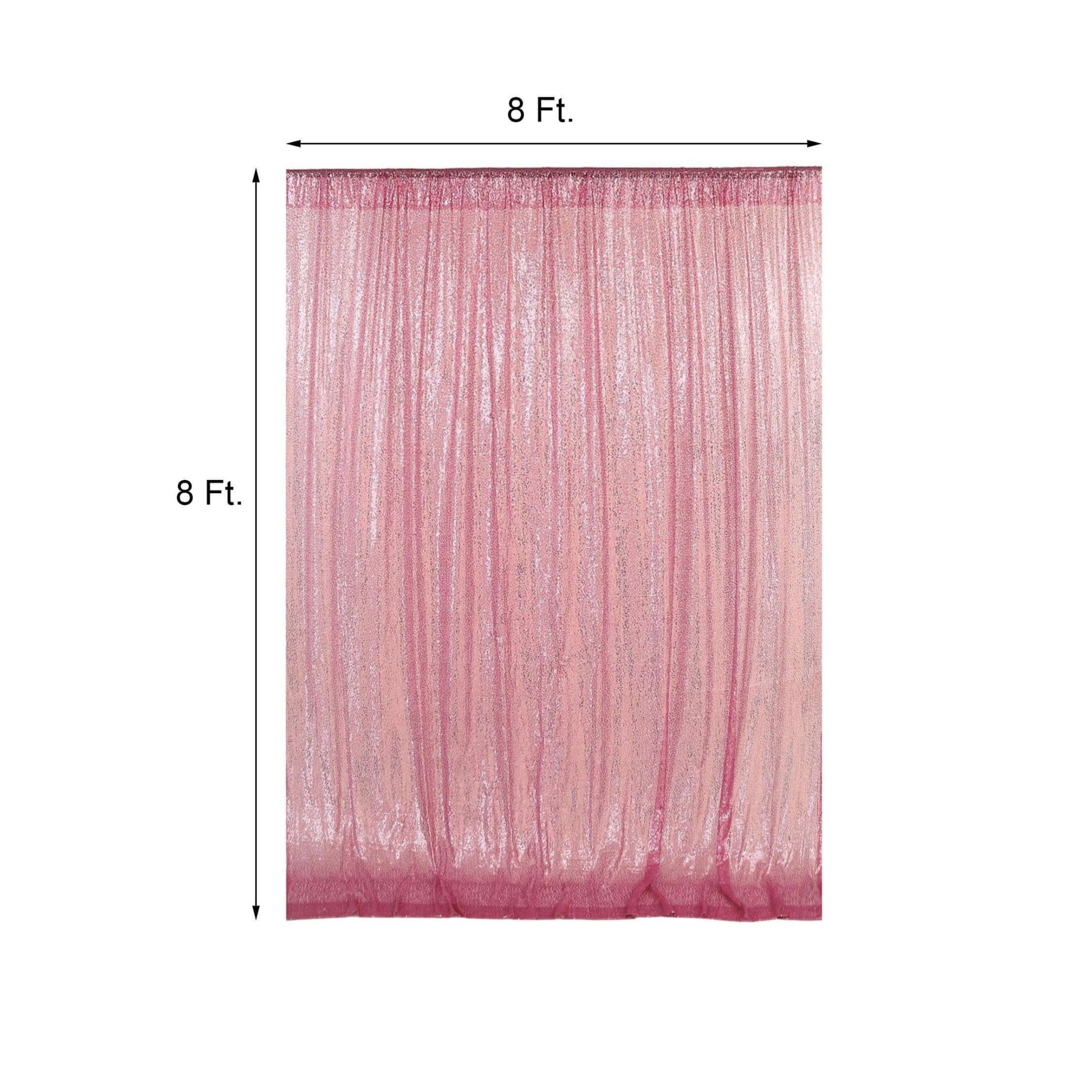 8ftx8ft Pink Sequin Event Curtain Drapes, Backdrop Event Panel - Linen Luxes