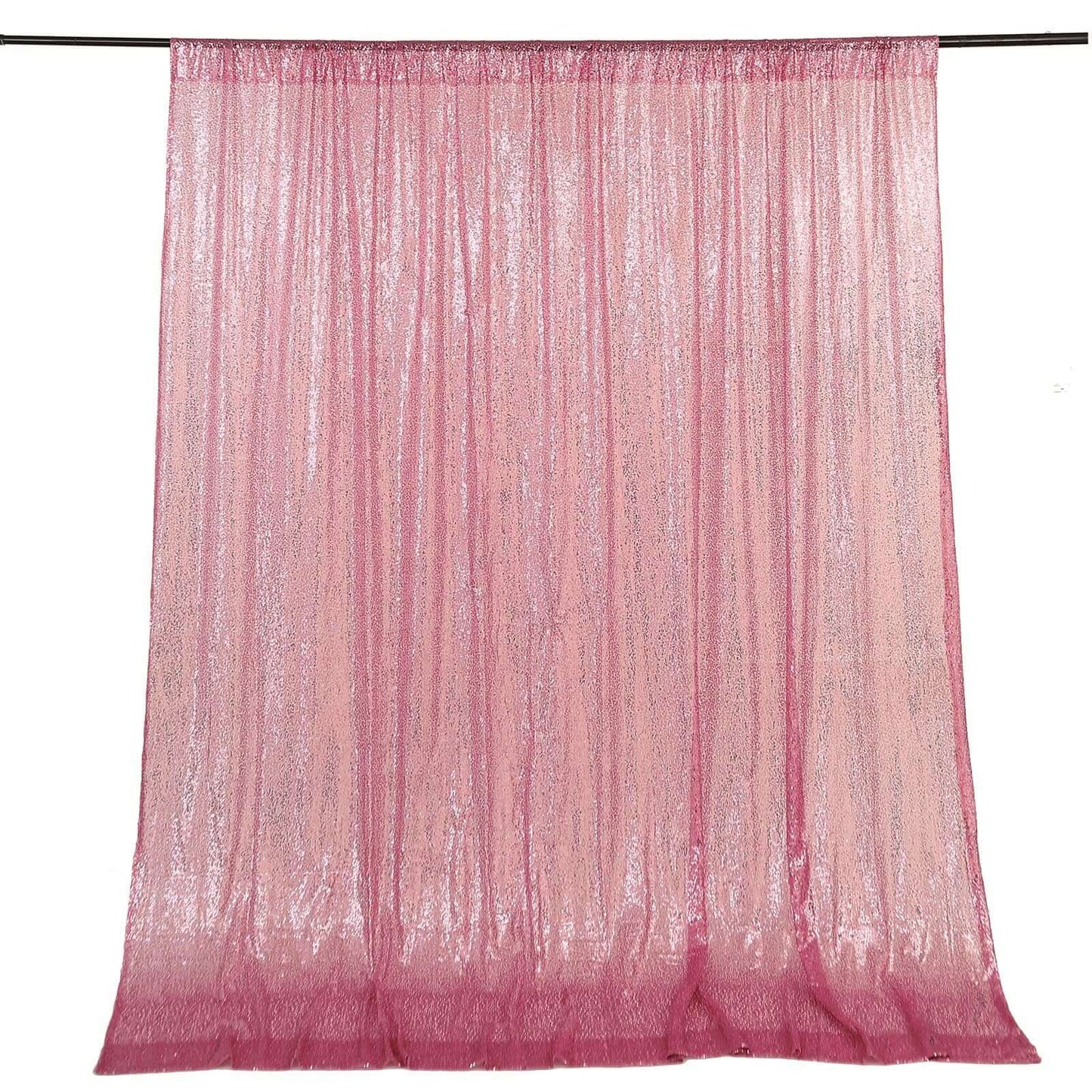 8ftx8ft Pink Sequin Event Curtain Drapes, Backdrop Event Panel - Linen Luxes