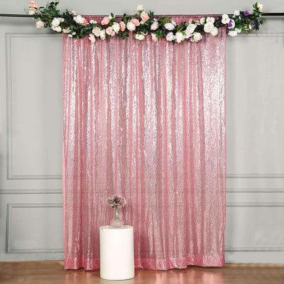 8ftx8ft Pink Sequin Event Curtain Drapes, Backdrop Event Panel - Linen Luxes