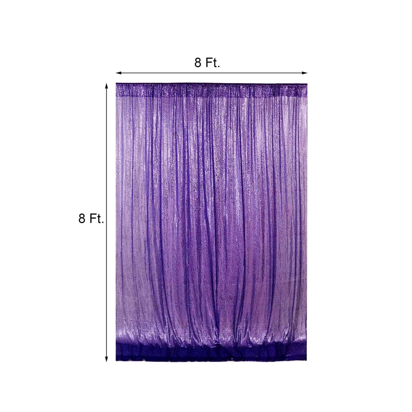 8ftx8ft Purple Sequin Event Curtain Drapes, Backdrop Event Panel - Linen Luxes