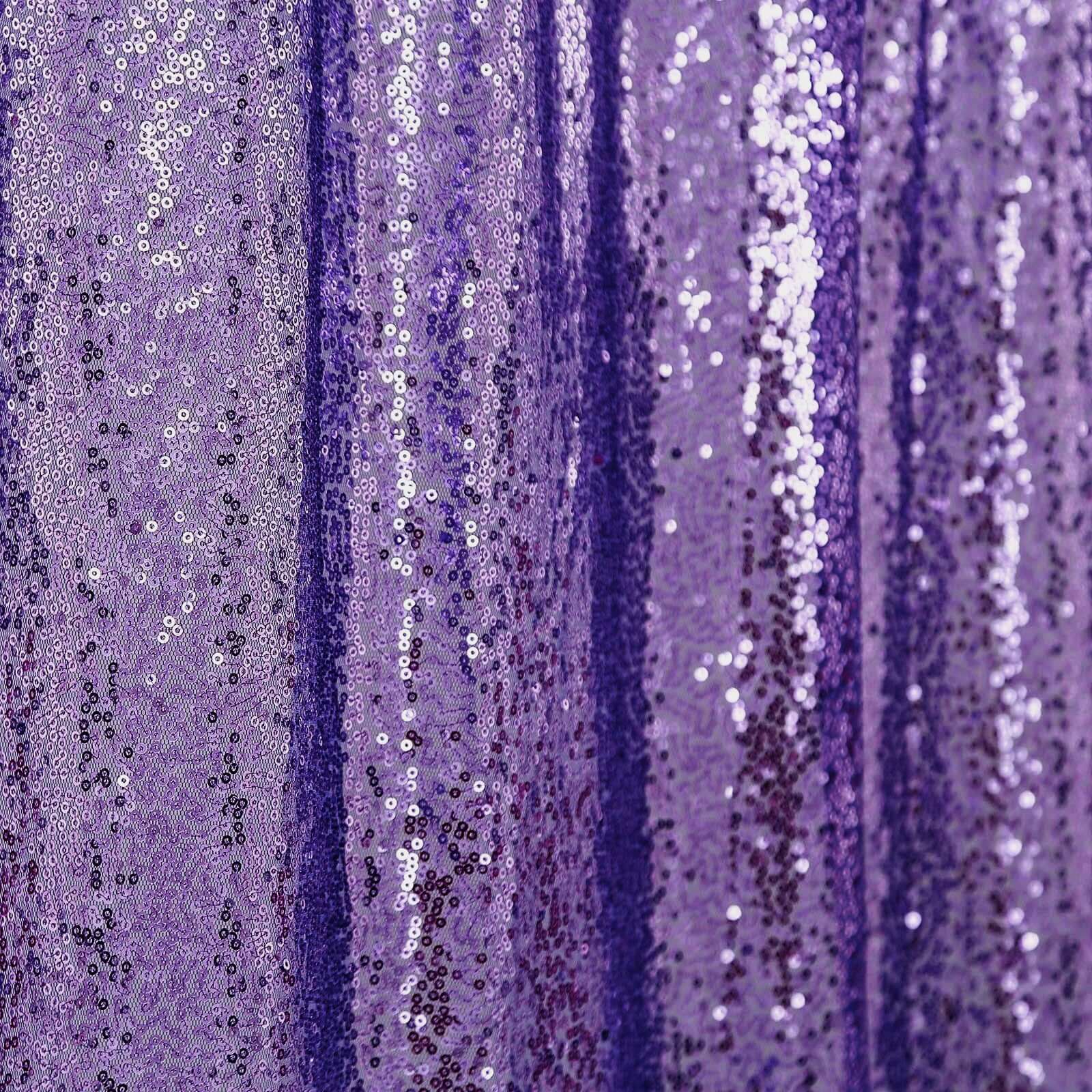 8ftx8ft Purple Sequin Event Curtain Drapes, Backdrop Event Panel - Linen Luxes