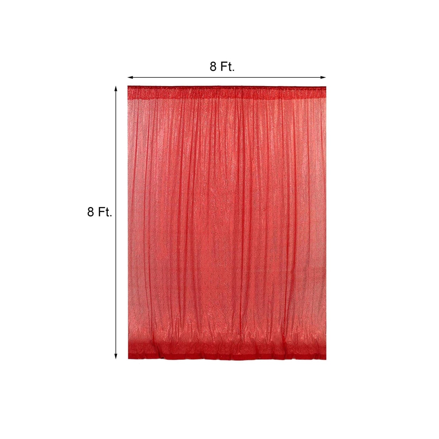 8ftx8ft Red Sequin Event Curtain Drapes, Backdrop Event Panel - Linen Luxes