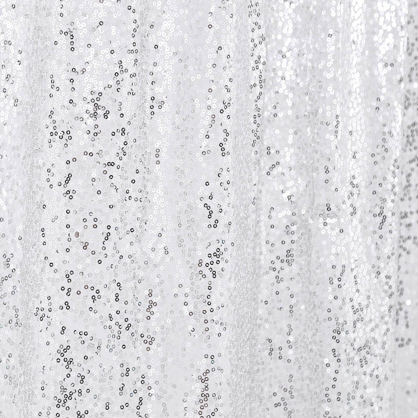 8ftx8ft Silver Sequin Event Curtain Drapes, Backdrop Event Panel - Linen Luxes