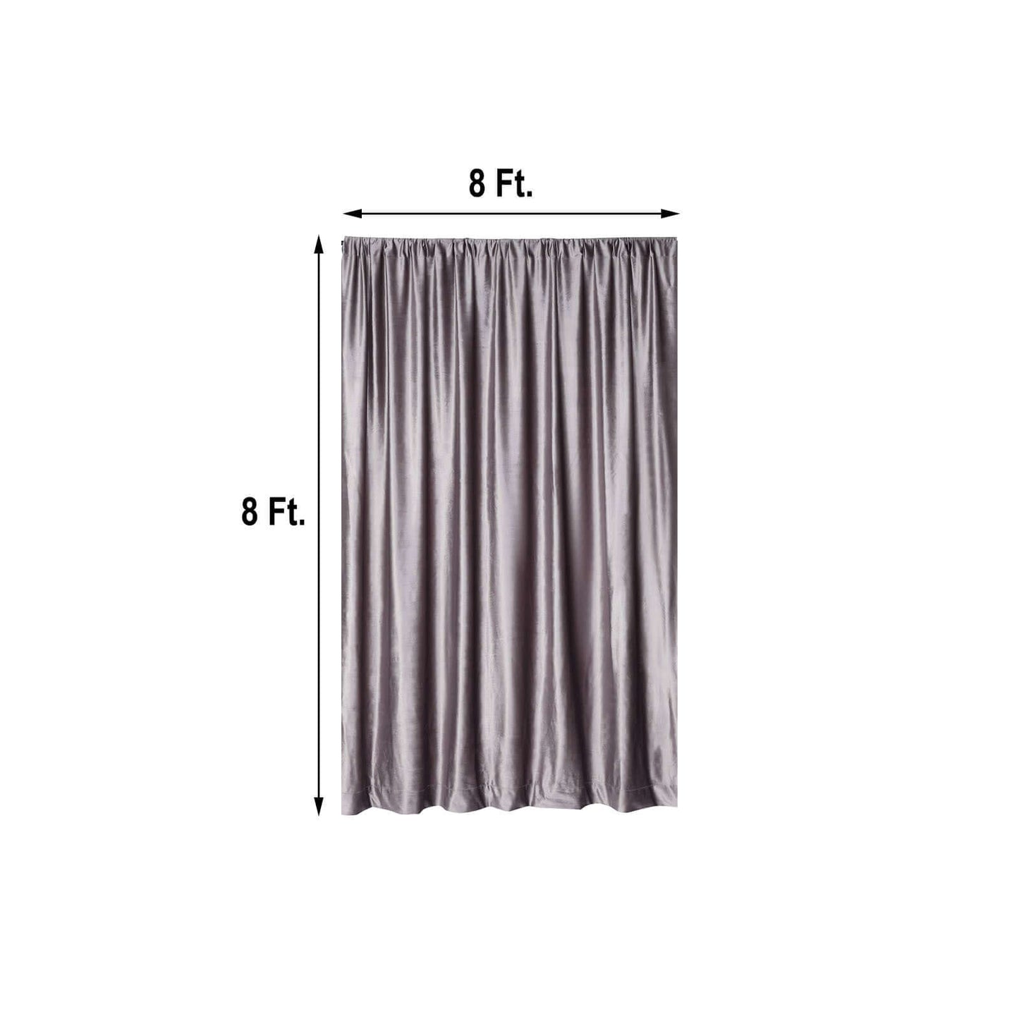 Charcoal Gray Crushed Velvet Backdrop Curtain â€“ 8ft x 8ft Event Drape with Rod Pocket, Privacy Panel for Photo Booths & Events