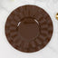 10-Pack Plastic 9" Round Dinner Plates in Cinnamon Brown Ruffled Rim with Gold Edging - Sturdy Disposable Dinnerware