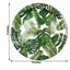 25-Pack Paper 9" Round Dinner Plates in White with Tropical Palm Leaf Design - Disposable 300GSM Party Plates for Luau & Summer Gatherings