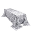 Polyester 90"x156" Rectangle Tablecloth White - Seamless Black French Toile Pattern for Grand Occasions