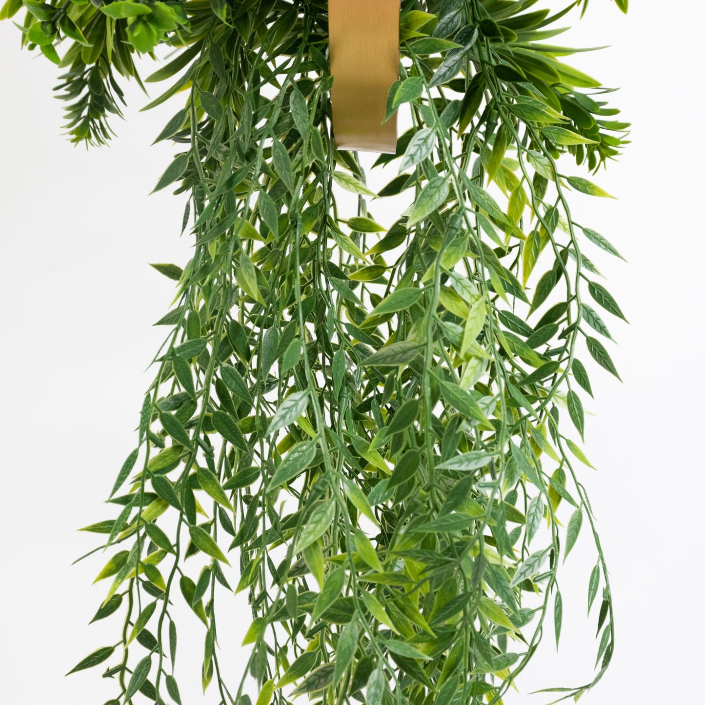 Faux Hanging Greenery with Gold Hoop Ceiling Decoration â€“ Perfect for Tablescapes 38" Long