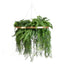 Large Faux Greenery Hoop Chandelier â€“ 24" Gold Ring with 42" Draping Fern for Boho or Garden-Themed Events