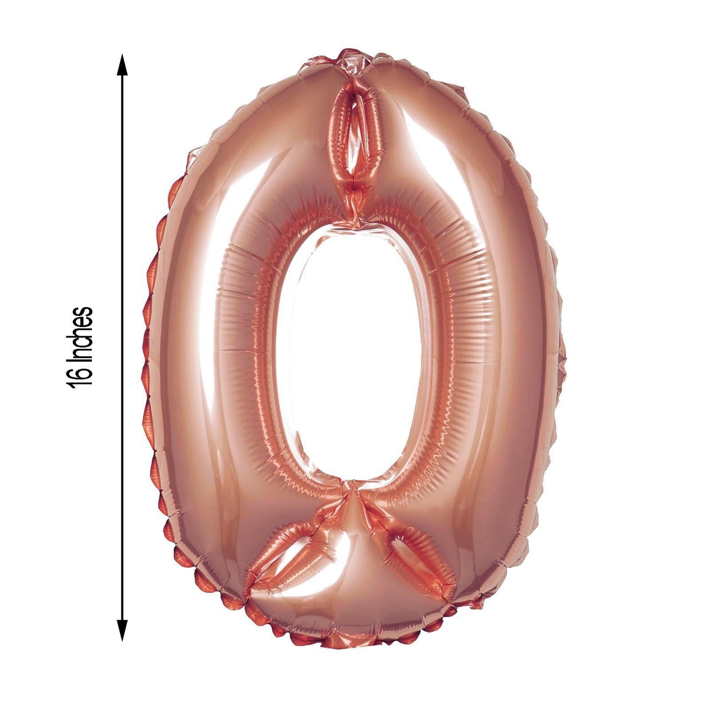 13" Metallic Rose Gold Mylar Foil 0-9 Number Balloons