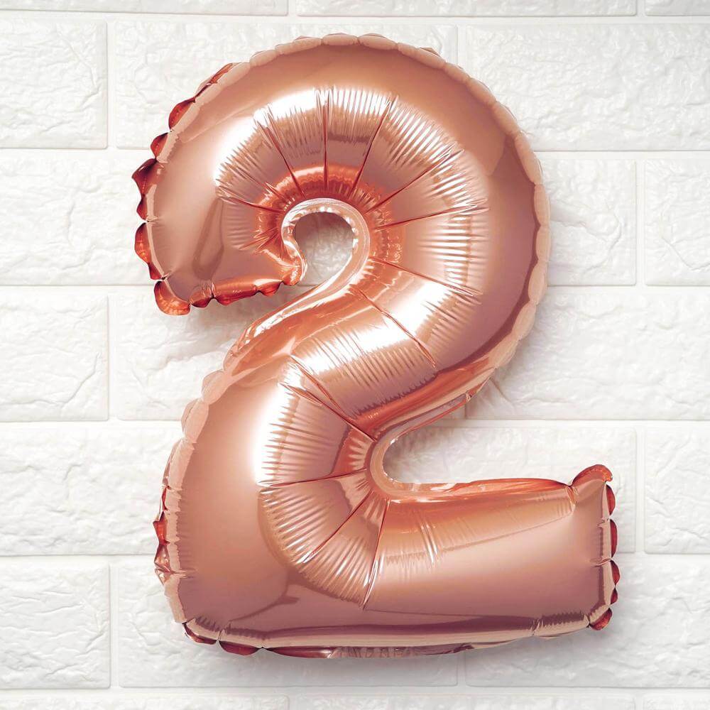 13" Rose Gold Letter Balloons, Metallic Mylar Foil Alphabet Balloons
