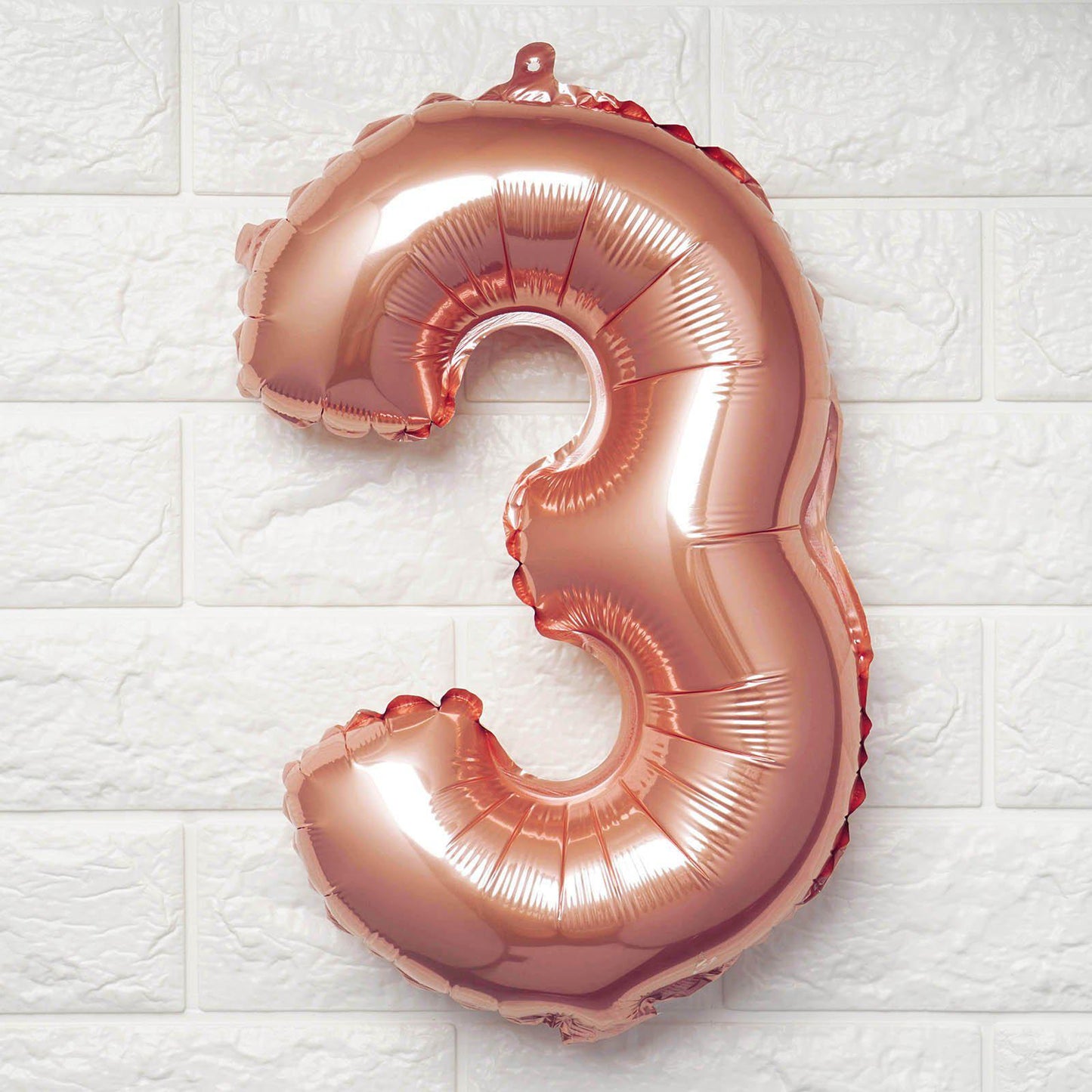 16inch Metallic Rose Gold Mylar Foil 0-9 Number Balloons