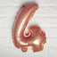 16inch Metallic Rose Gold Mylar Foil 0-9 Number Balloons