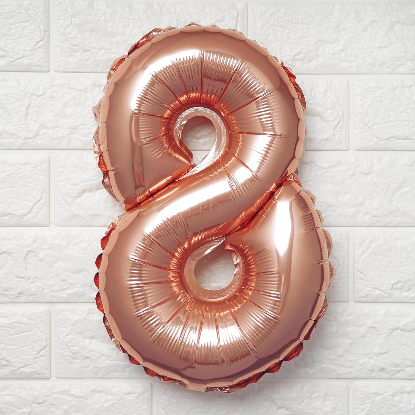 16inch Metallic Rose Gold Mylar Foil 0-9 Number Balloons