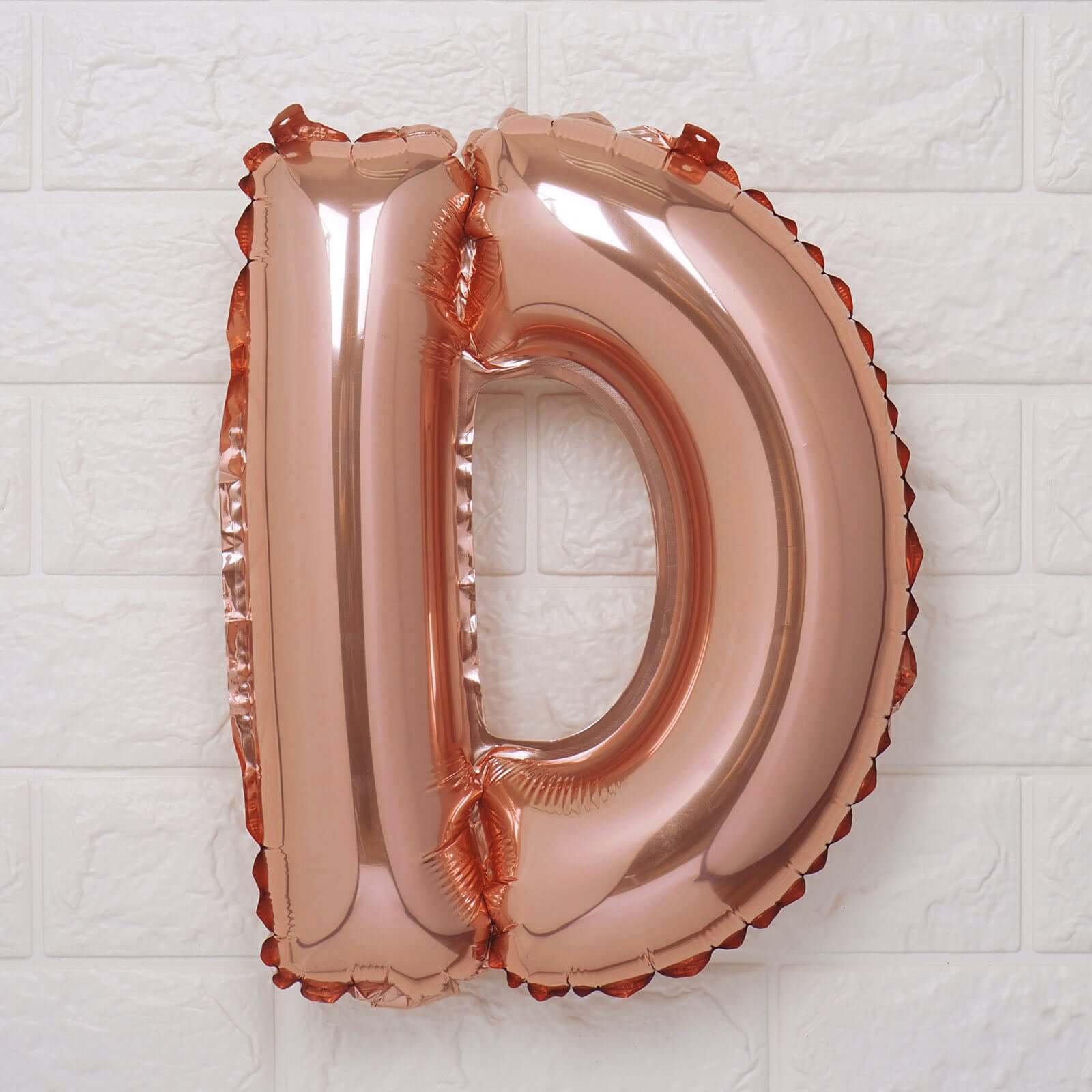 13inch Rose Gold Letter & 0-9 Number Balloons, Metallic Mylar Foil Alphabet Balloons
