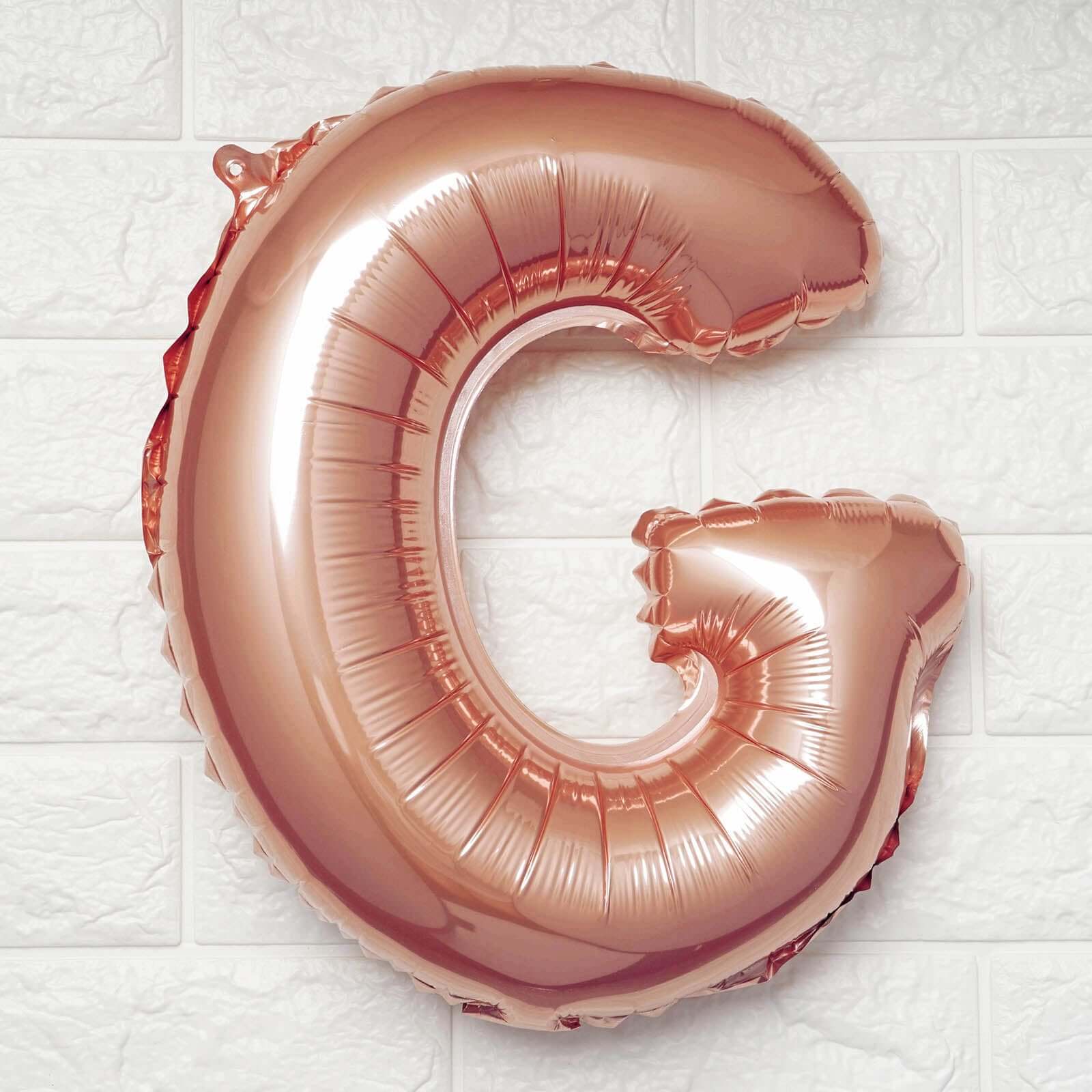 13inch Rose Gold Letter & 0-9 Number Balloons, Metallic Mylar Foil Alphabet Balloons