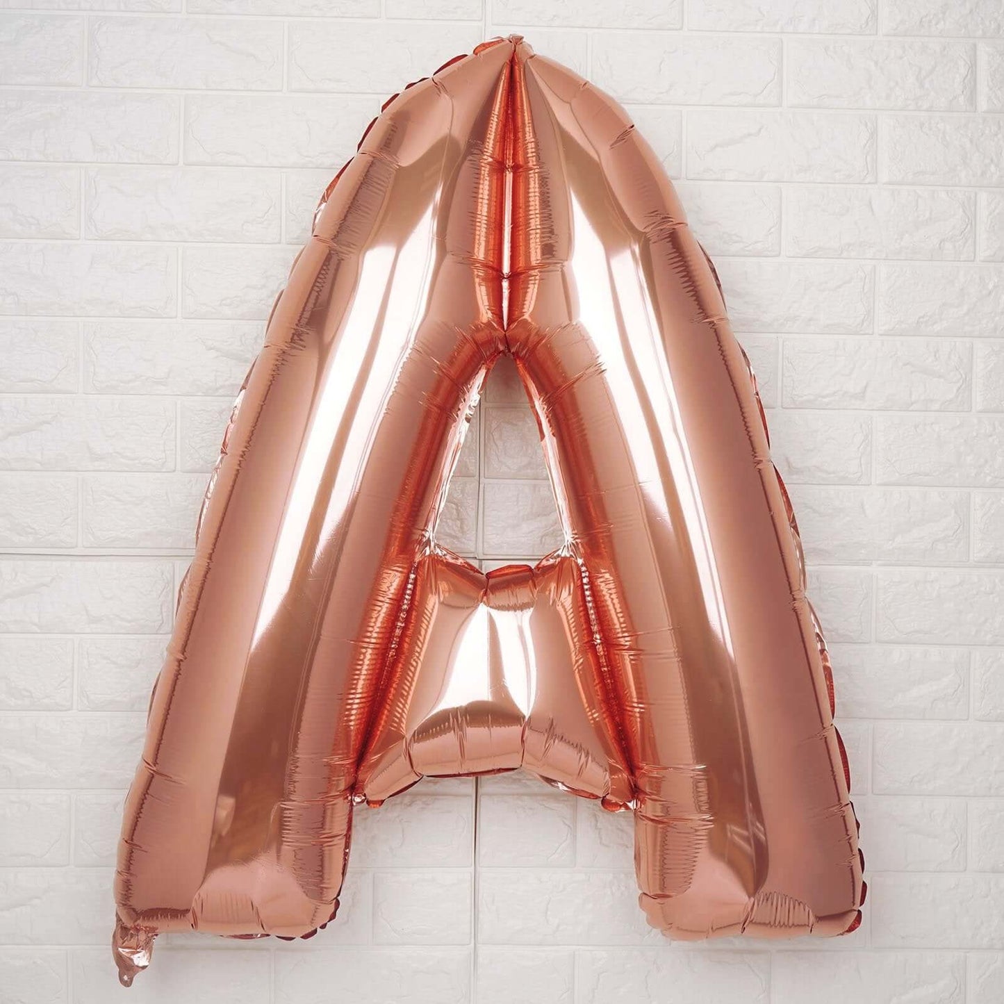 35inch Metallic Blush Rose Gold Mylar Foil Helium/Air Number and Letter Balloons#whtbkgd