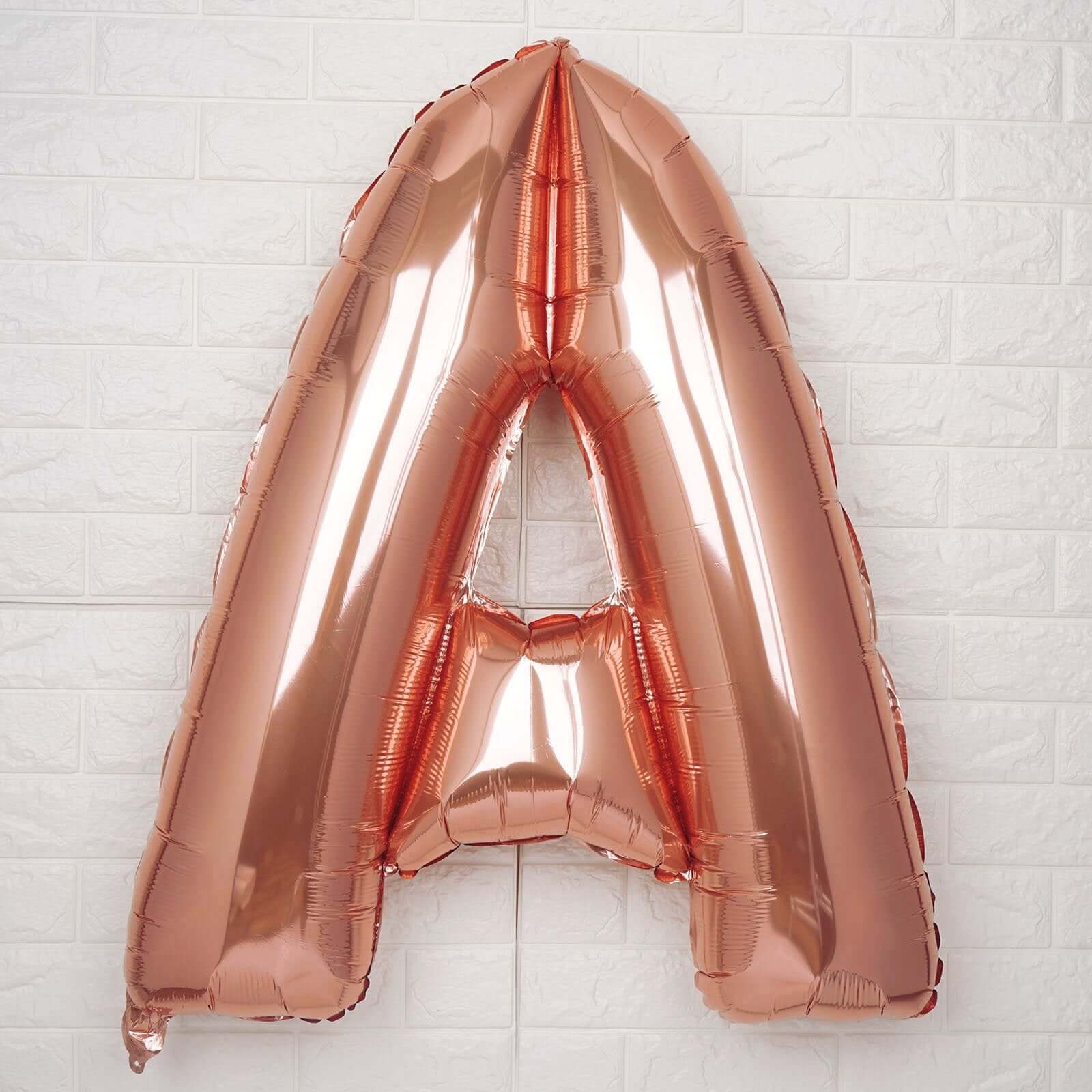 35inch Metallic Blush Rose Gold Mylar Foil Helium/Air Number and Letter Balloons#whtbkgd