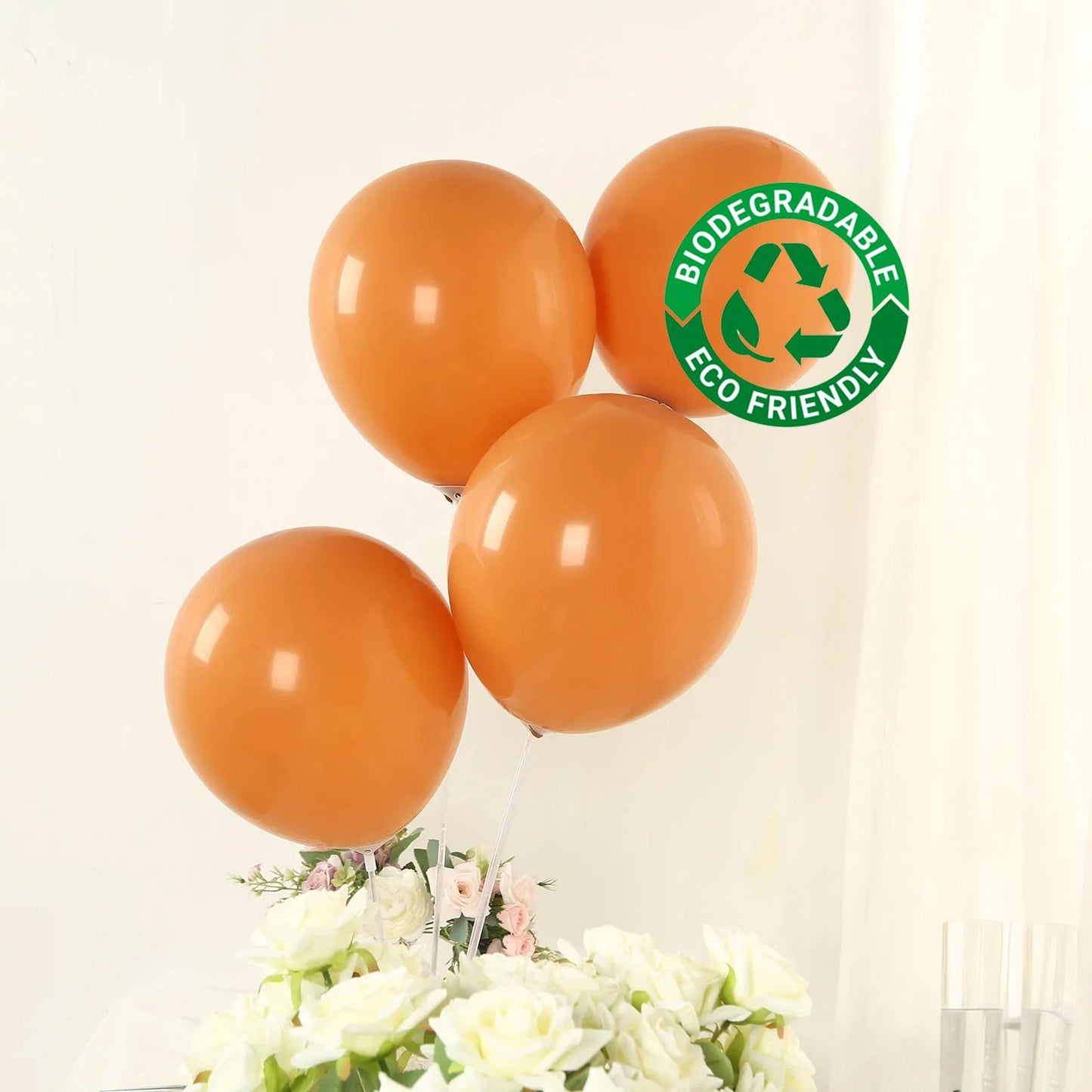 50 Pack Matte Pastel Caramel Biodegradable Balloons 12", Round Eco-friendly Thick Latex Party Balloons