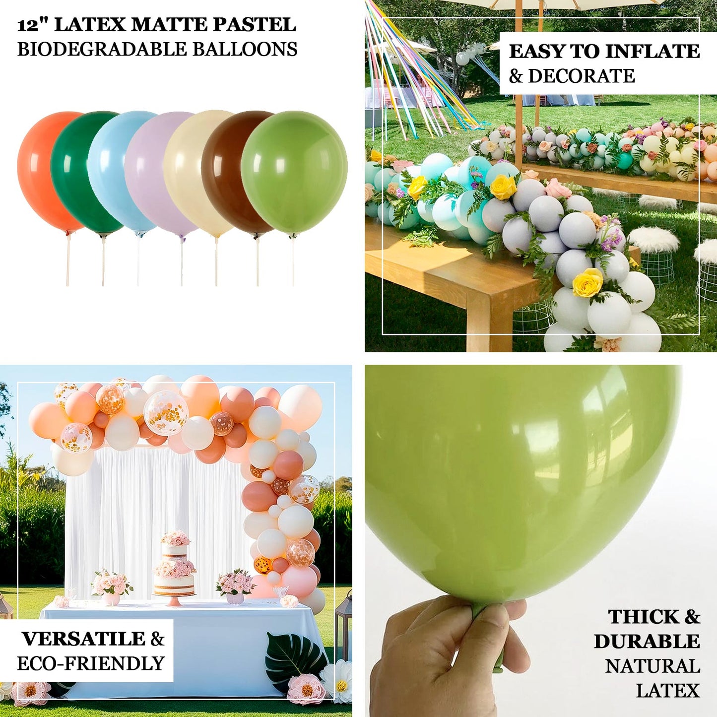 50 Pack Matte Pastel Dusty Rose Biodegradable Balloons 12", Round Eco-friendly Thick Latex Party Balloons