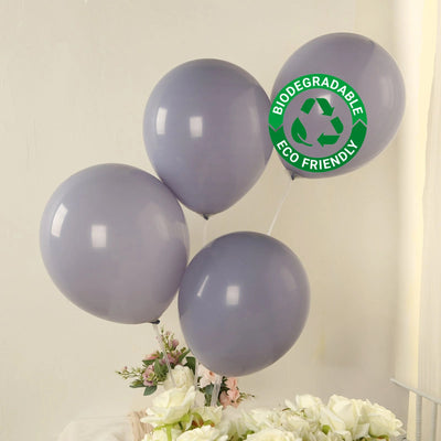 50 Pack Matte Pastel Serenity Blue Biodegradable Balloons 12", Round Eco-friendly Thick Latex Party Balloons