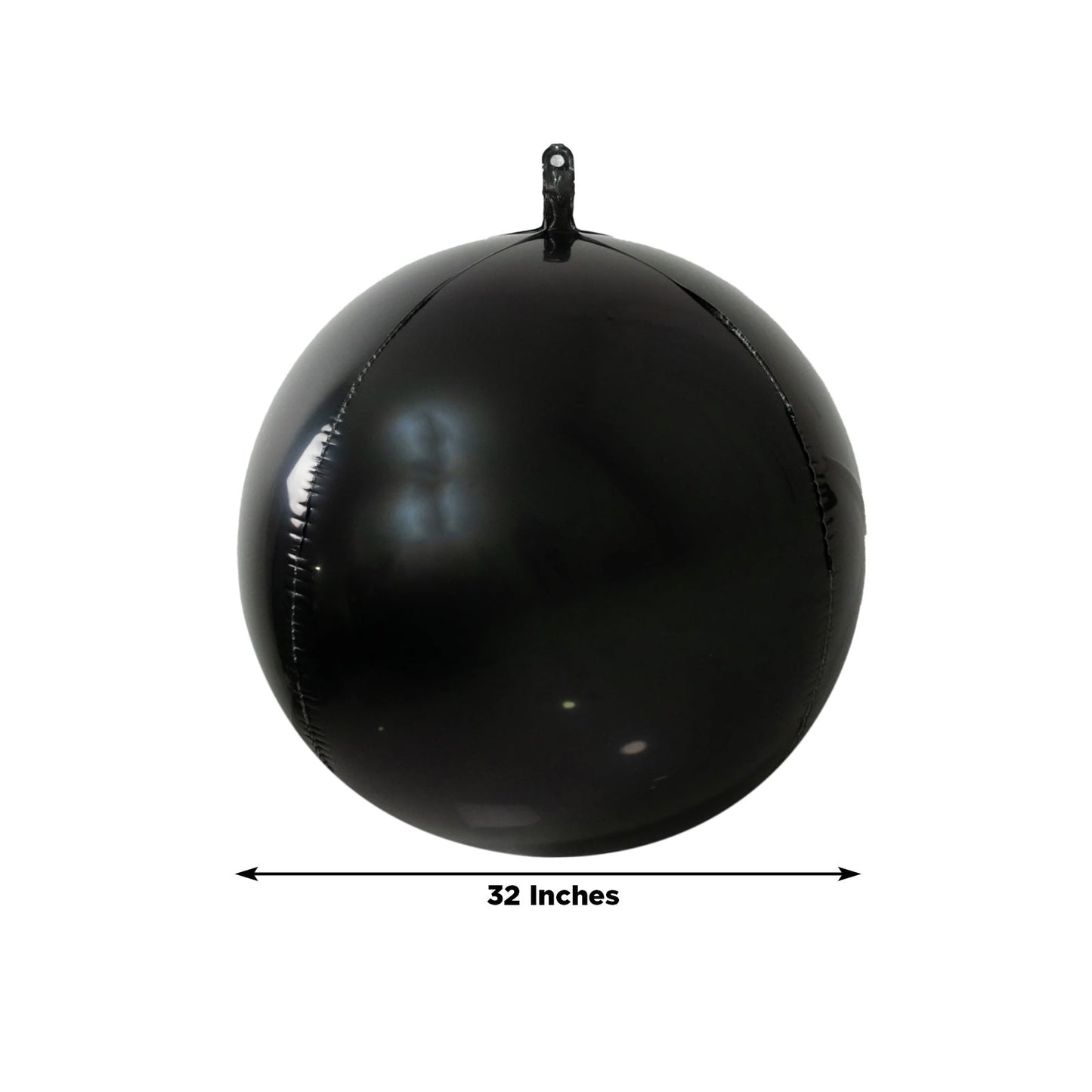 4-Pack 32" Metallic Black Sphere Balloons, Orbz Mylar Balloons Helium or Air-Filled Party Supplies