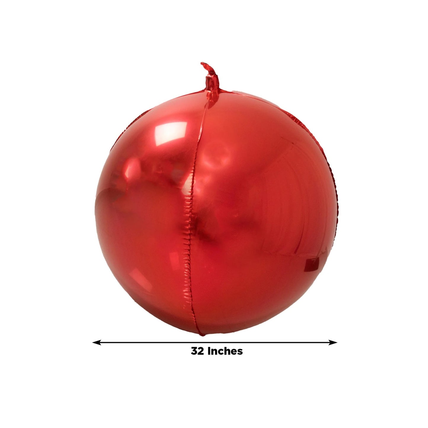 4-Pack 32" Metallic Red Sphere Balloons, Orbz Mylar Balloons Helium or Air-Filled Party Supplies