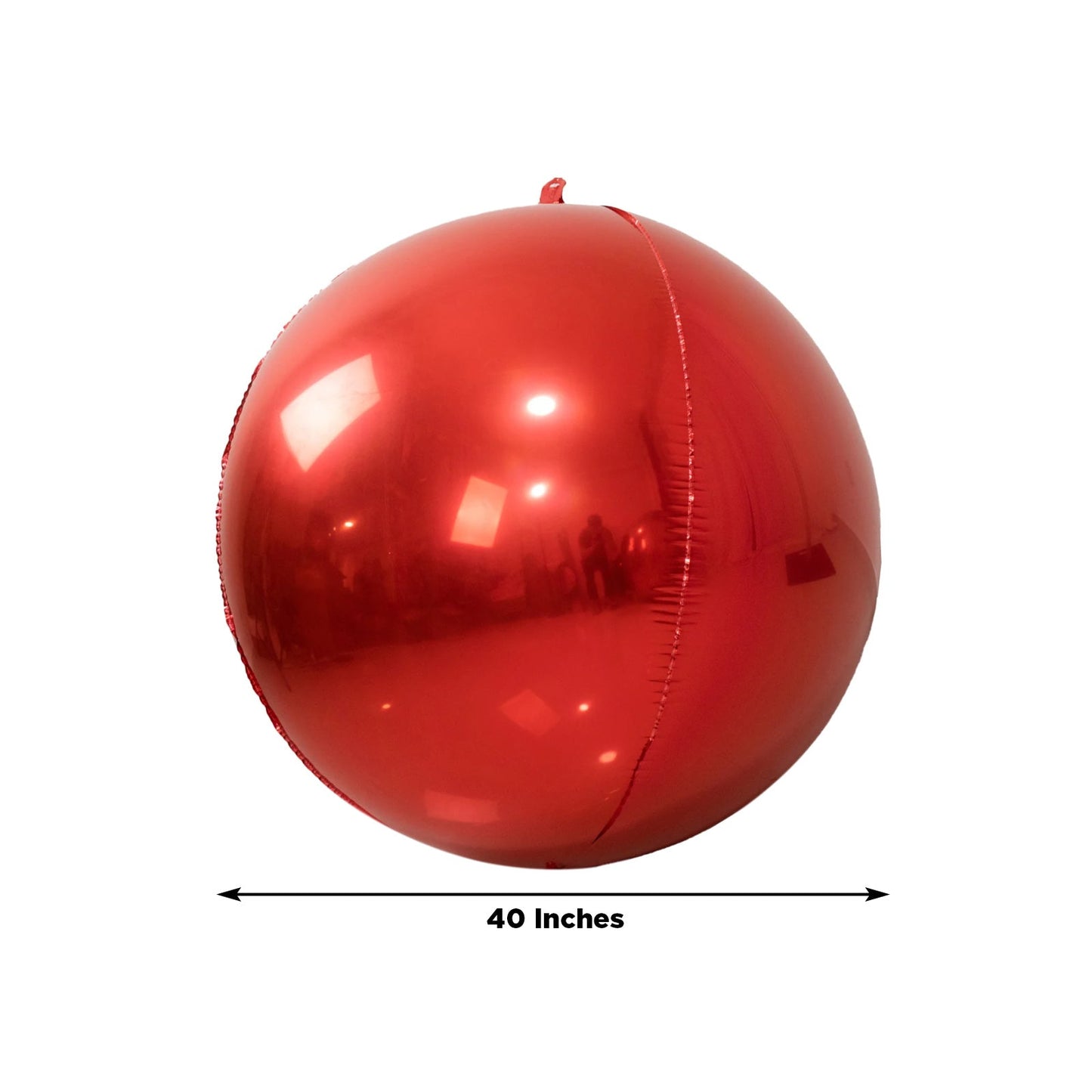 4-Pack Metallic Red Sphere Balloons, 39" Orbz Mylar Balloons Helium or Air-Filled Party Supplies