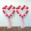 2 Pack White Heart Shaped Plastic Balloon Holder Column, 5ft Balloon Arch Stand Kit with Round Water Fillable Base