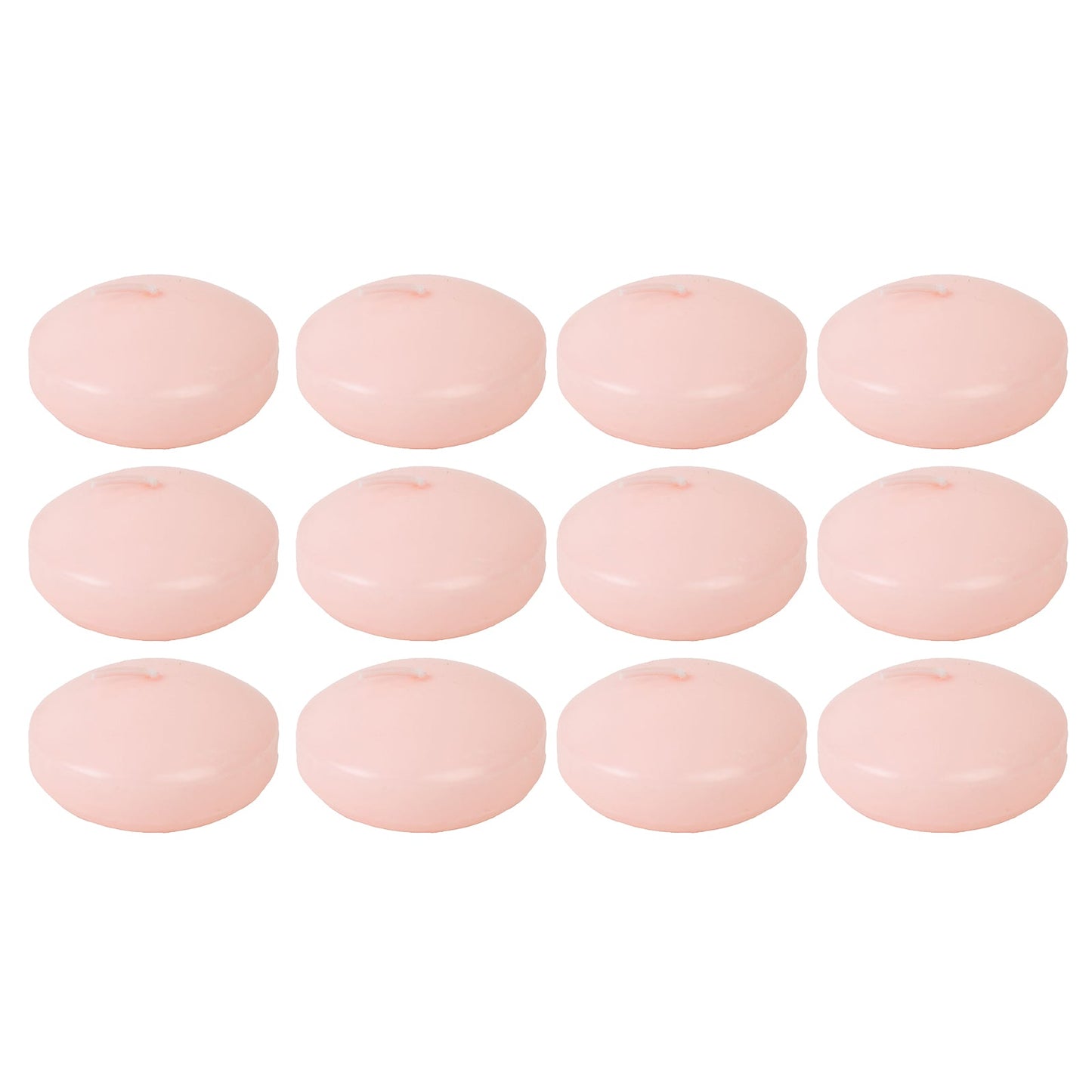 12 Pack 3" Blush Floating Candles, Unscented Dripless Wax Discs for Centerpieces