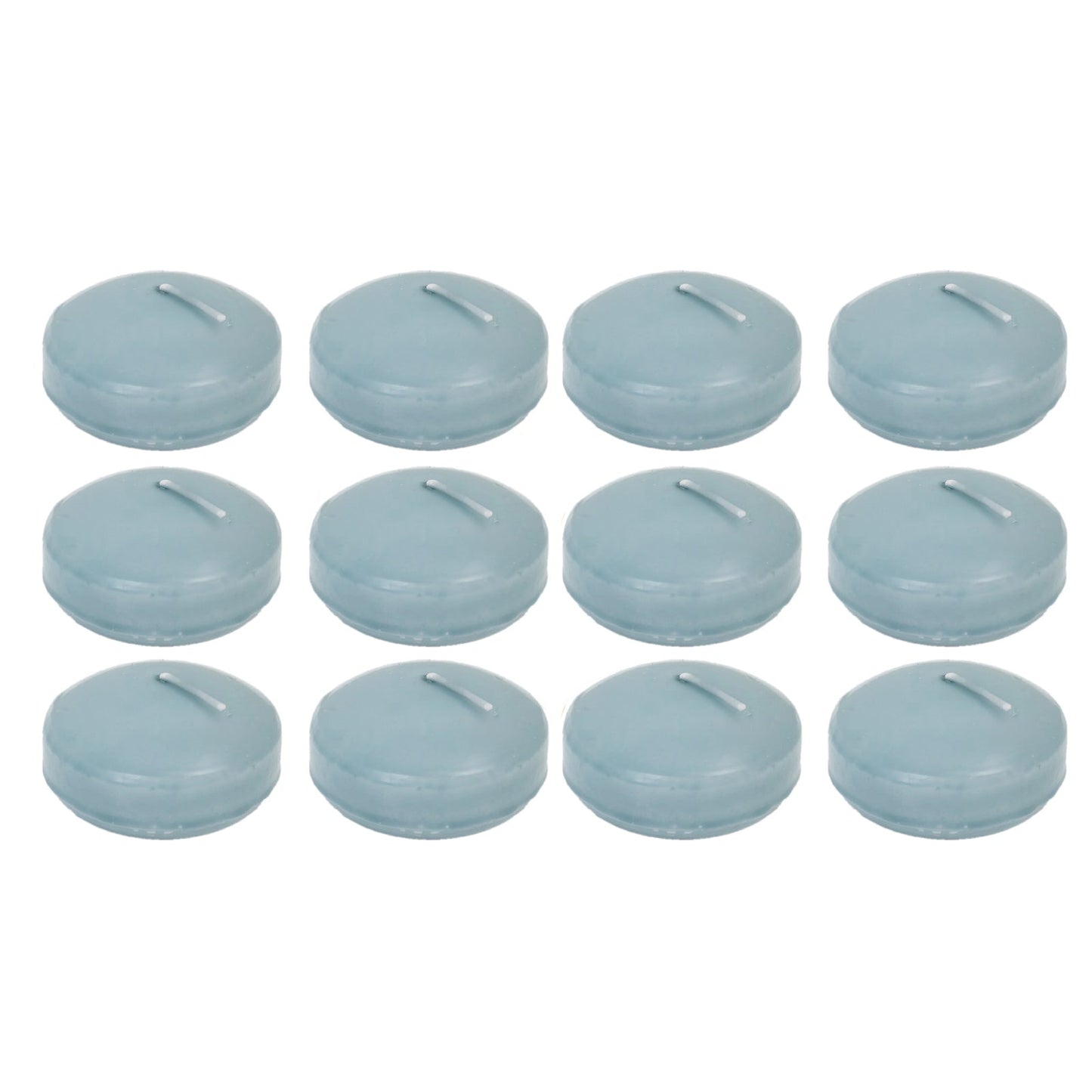 12 Pack 3" Dusty Blue Floating Candles, Unscented Dripless Wax Discs for Centerpieces