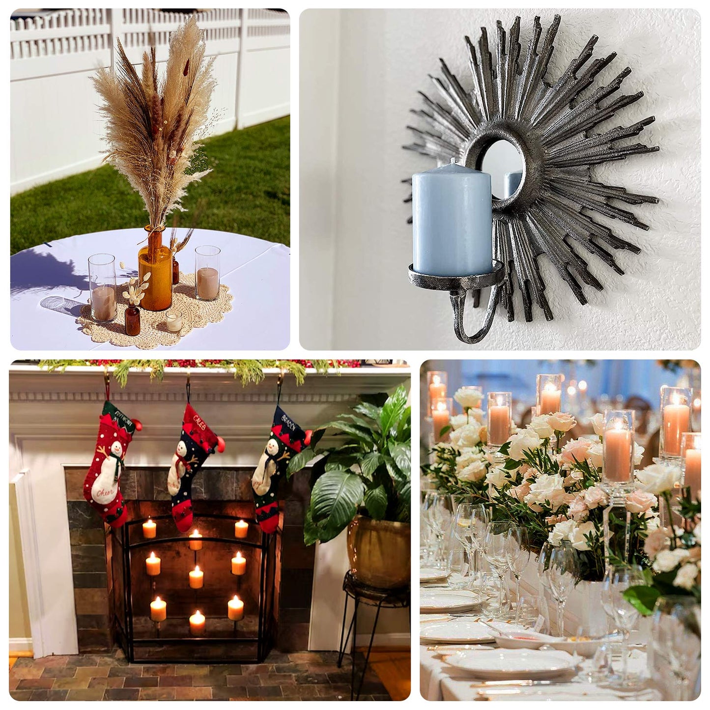 12-Pack 3"x4" Unscented Dripless Pillar Candles â€“ Blush Long-Burning Wax Candles with Cotton Wicks for Home, Weddings & Event Decor