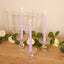 10-Pack Taper Candles Premium Wax Design Lavender Lilac - Unscented Candles for Upscale Settings 10"