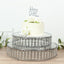 18" Round Silver Cake Stand with Hanging Crystal Beads and Glass Top â€“ Metal Dessert Display Tray