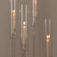 Set of 4 Crystal Glass Hurricane Taper Candle Holders, Decorative Tall Candle Stands Clear Cylinder Chimney Tubes 29", 33", 37", 41"