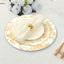 6-Pack Acrylic Round Charger Plates 13" in White with Gold Floral French Toile Pattern, Decorative Dinner Party Charger Tableware
