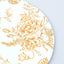 6-Pack Acrylic Round Charger Plates 13" in White with Gold Floral French Toile Pattern, Decorative Dinner Party Charger Tableware