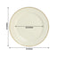 10-Pack Economy Round Plastic Charger Plates 13" in Ivory with Gold Beaded Rim, Stylish Dinner Party Serving Plates