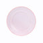 10-Pack Economy Round Plastic Charger Plates 13" in Transparent Blush with Beaded Rim, Stylish Dinner Party Serving Plates
