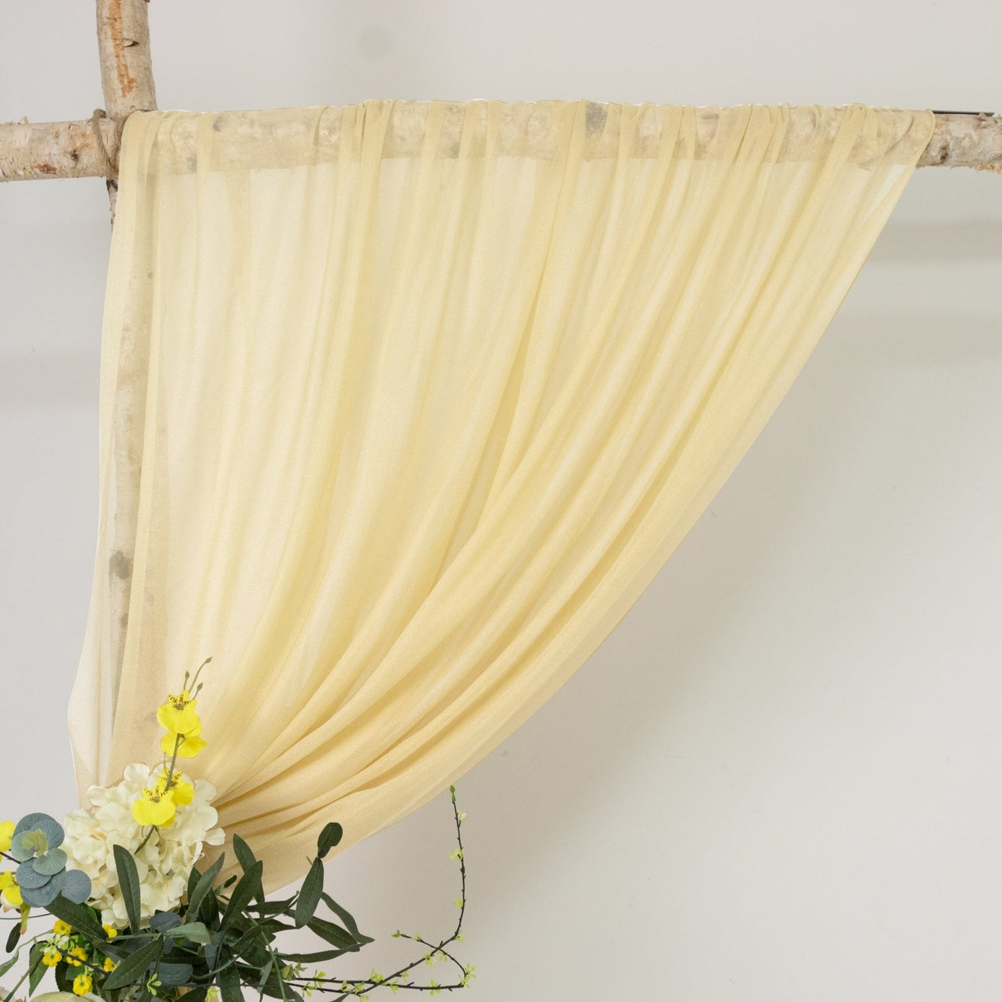 Champagne Sheer Backdrop Drape â€“ 5ft x 14ft Wedding Arch & Ceiling Decor Panel, Wrinkle Free with Soft Shimmer