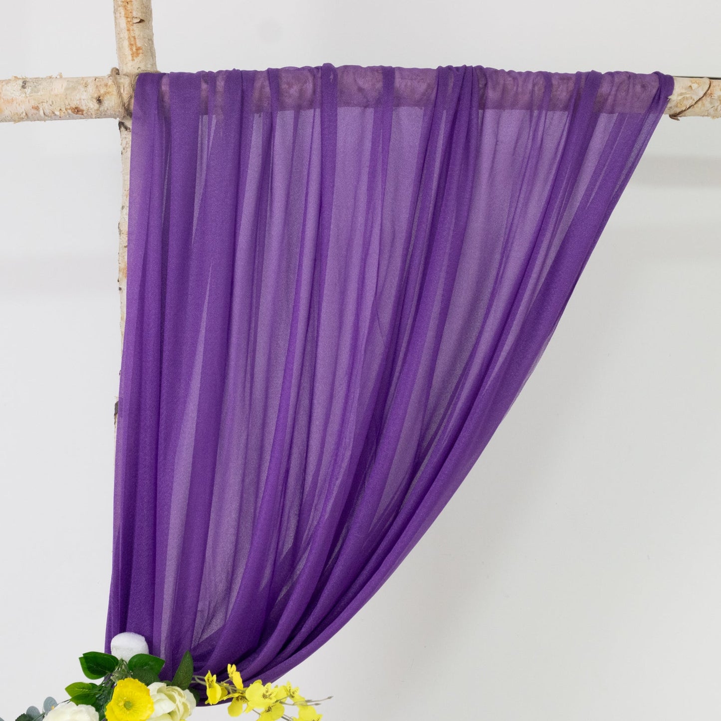Purple Sheer Backdrop Drape â€“ 5ft x 14ft Wedding Arch & Ceiling Decor Panel, Wrinkle Free with Soft Shimmer