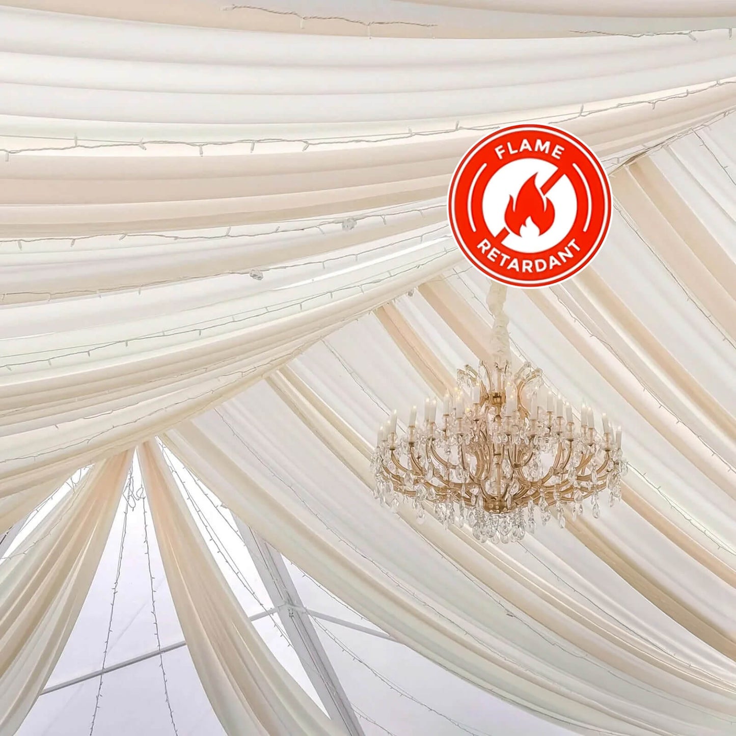 10ftx20ft Nude Sheer Durable Flame Resistant Ceiling Drape Curtain Panels